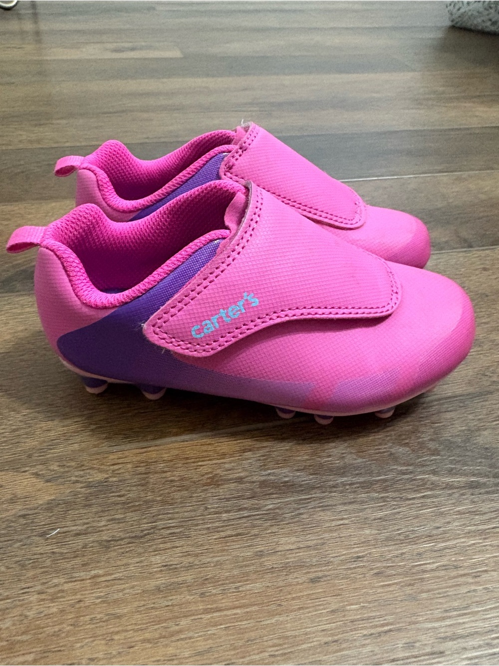 Carter’s Fica Soccer Cleats Toddler Girls Size 9M Pink Purple Velcro